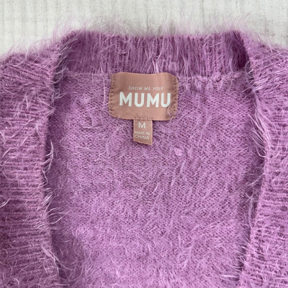 Show Me Your Mumu Womens Pink Long Sleeve V-Neck Pullover cozy forever Sweater M - Picture 2 of 9